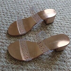 GIUSEPPE ZANOTTI Vinilie crystal-embellished PVC mules size 6.5